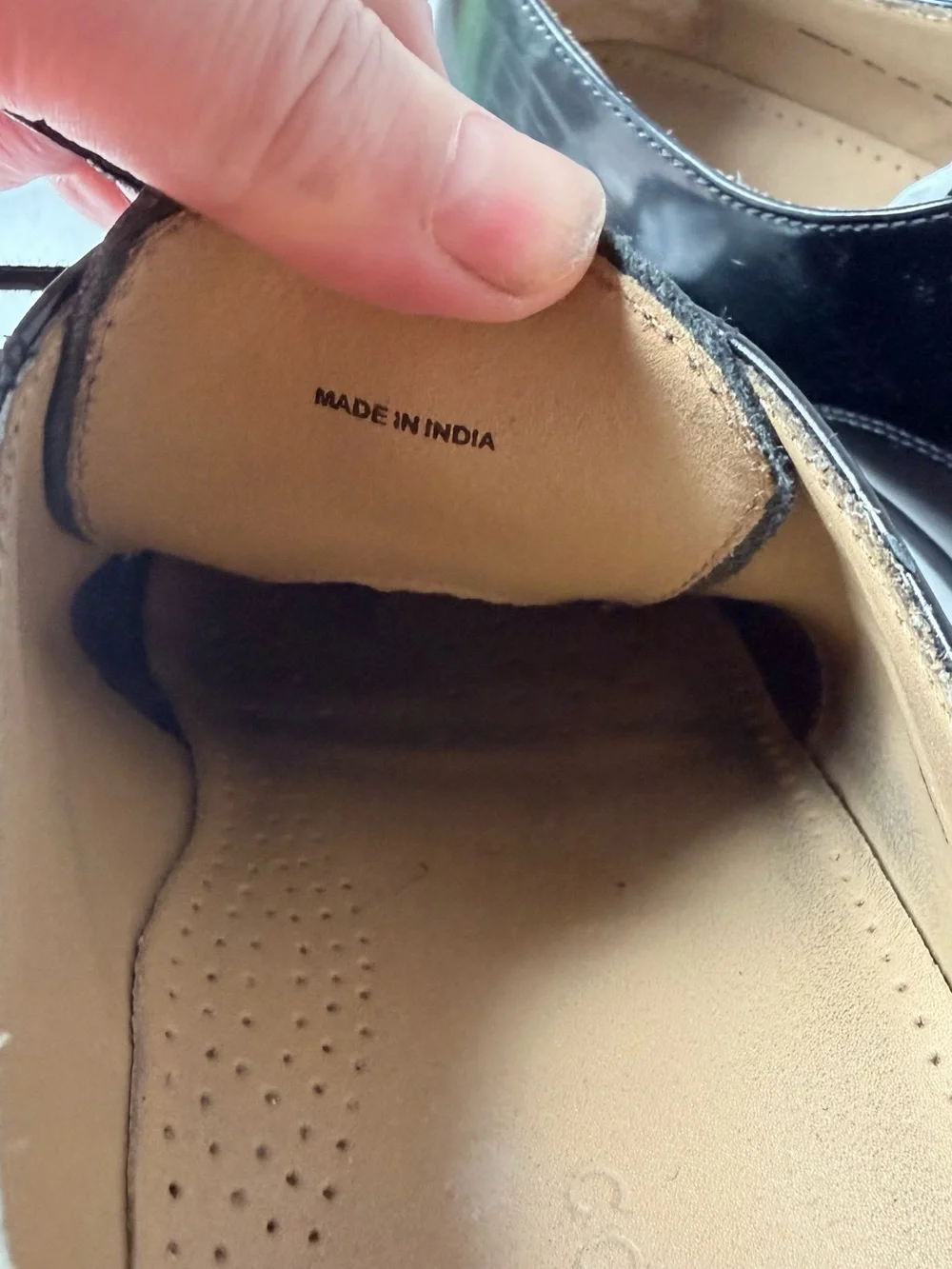 Cole Haan Men's Caldwell cap toe oxfords in black patent leather